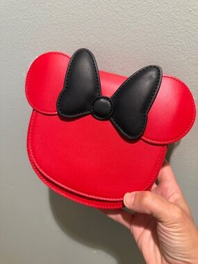 NWOT! Adorable Petite Red Minnie-Style Crossbody Purse with Black Bow